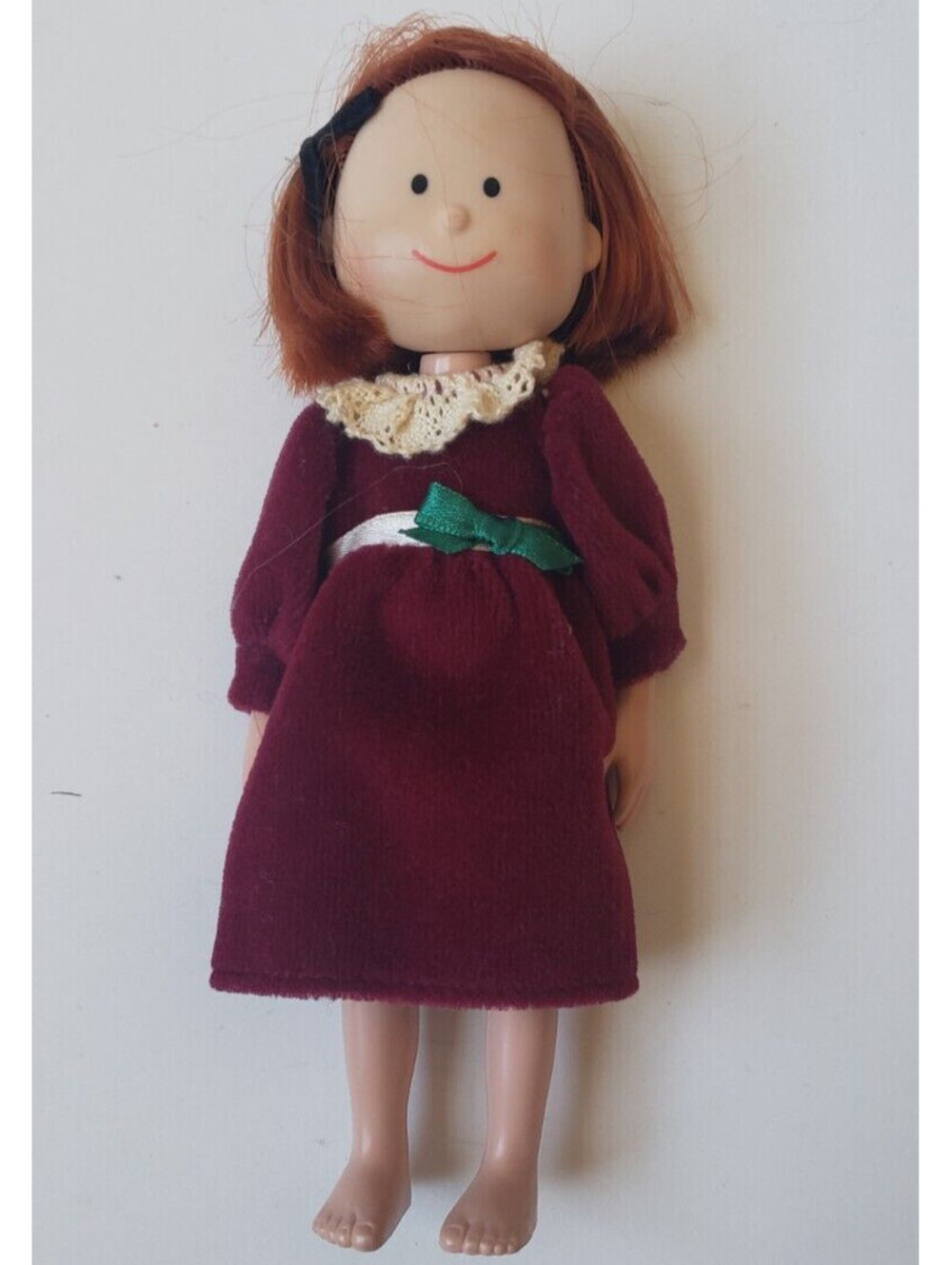 Vintage Madeline and Friends Doll Poseable Eden 1999 with Christmas Red Dress